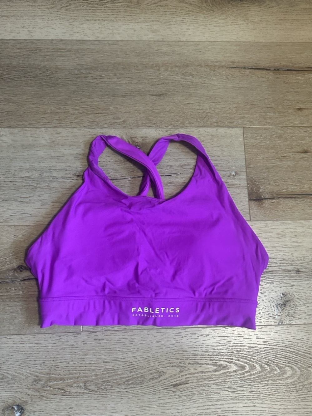 Fabletics Magenta High-Neck Cross-Back Sports Bra